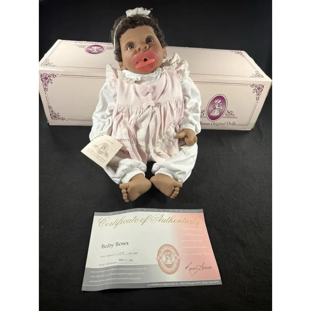 Lee Middleton Baby Bows Doll With Box And COA African American Vintage 1990s